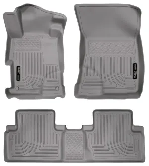 2012-2013 Honda Civic 4 Door Front & 2nd Seat Floor Liners - Grey