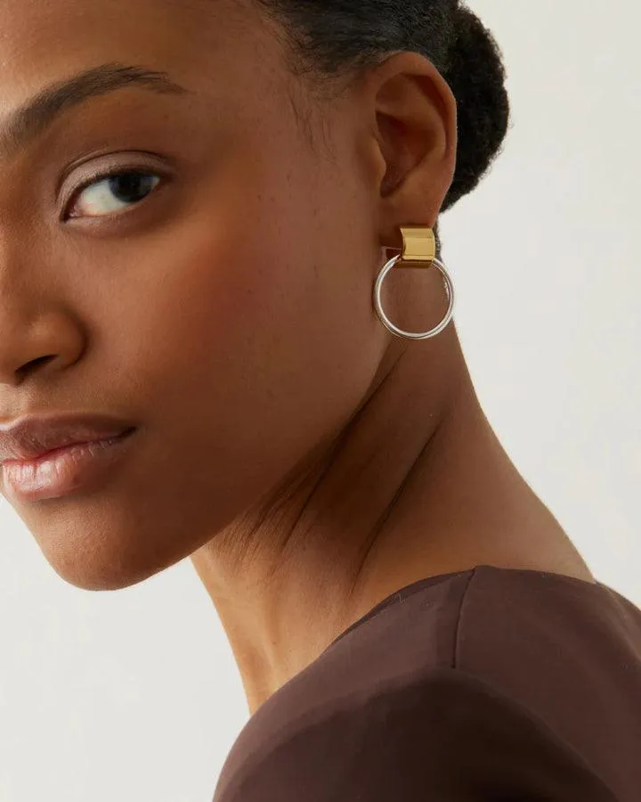 Faye Knockers Two-Tone Earrings